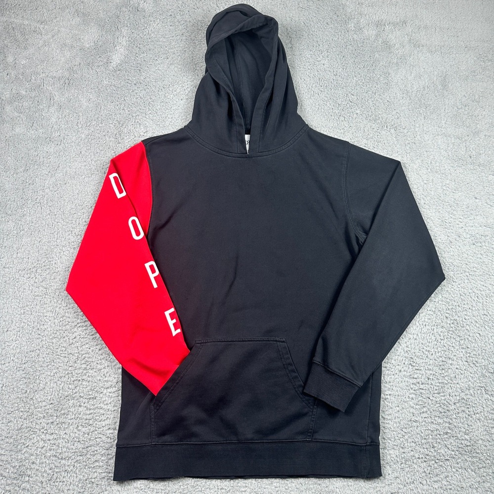 Dope Hoodie Mens Large Black Red Spellout Streetwear Snow Ski Snowboard Pullover